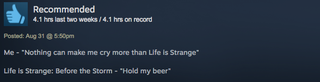 Illustration for article titled Life Is Strange: Before The Storm, As Told By Steam Reviews